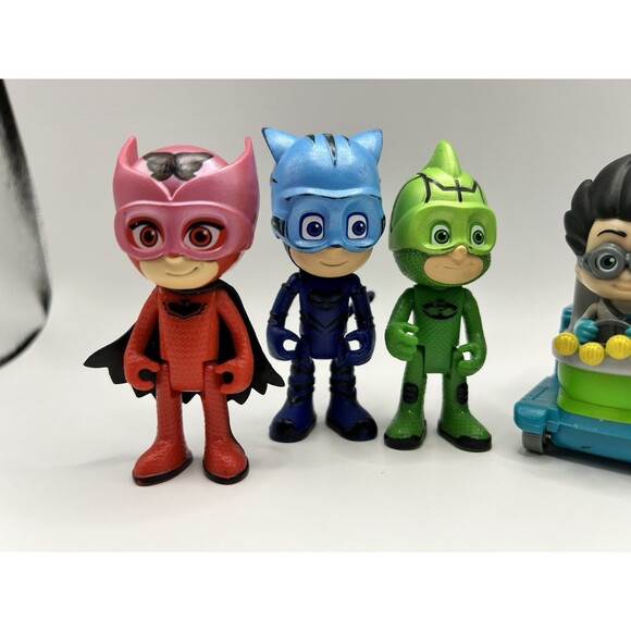 PJ Masks Figures 3” LOT Of 7 Catboy Owlette Gekko Romeo Night Ninja + Telescope - Picture 4 of 8